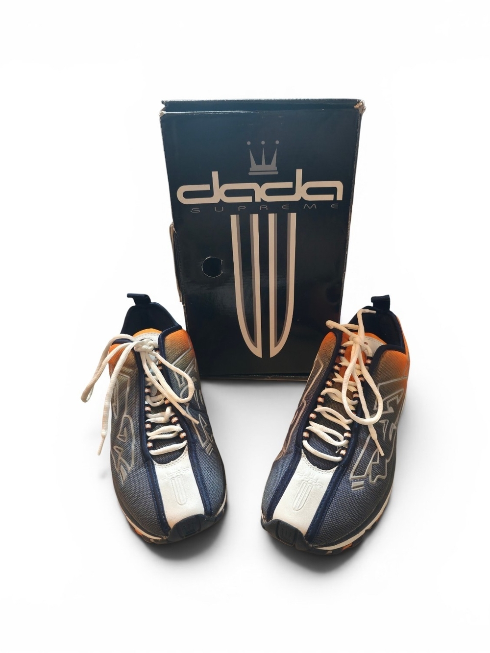 Dada Men's Navy and Orange Athletic Sneakers